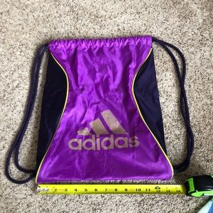 Adidas purple drawstring bag
